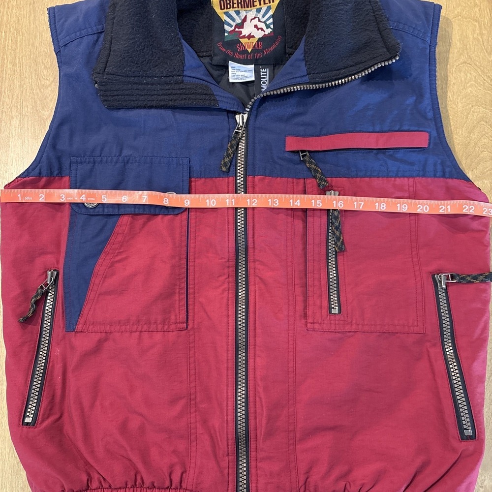 Vintage Obermeyer Vest Men's Small Blue Red Ouray Ski Thermolite 90s Gorp - Picture 6 of 8